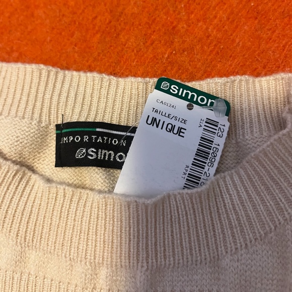 Cream ecru ruched knit long sleeve sweater made in Italy NWT - Picture 5 of 8